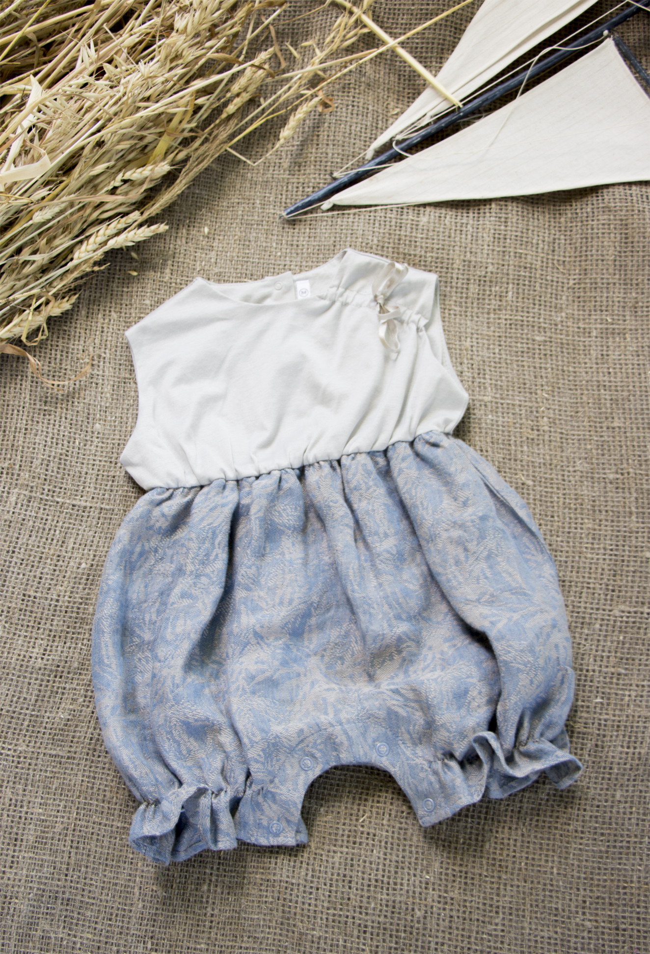 Linen baby jumpsuit